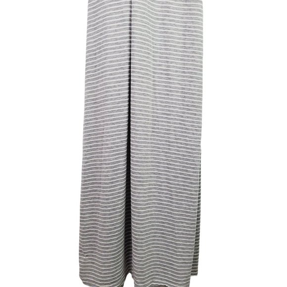 Finn & Clover Racerback Gray White Striped Maxi Comfy Dress Sz M - Picture 7 of 9